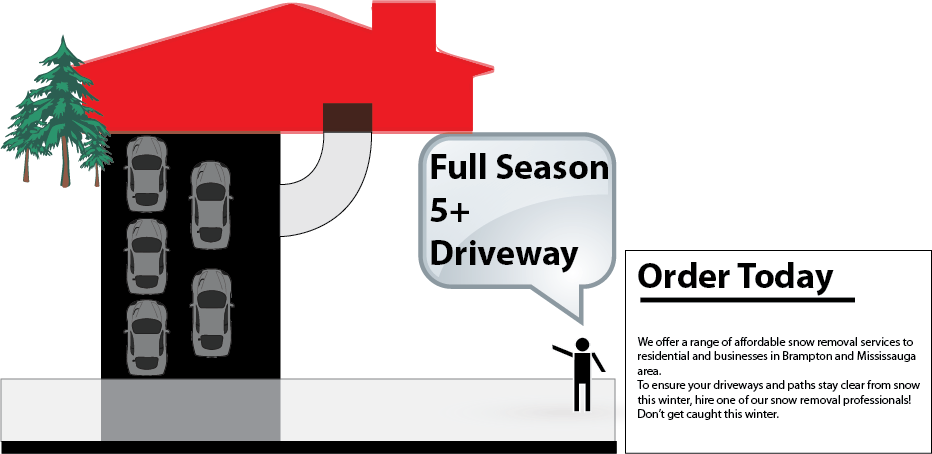 snow removal 5+ car driveway